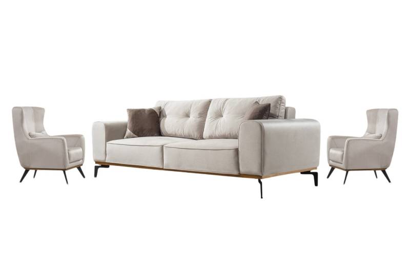 Villa Möbel Polstergarnitur Tubby, (Set, 3-tlg), mit Relax-/Bettfunktion durch umklappbare Rückenlehne von Villa Möbel