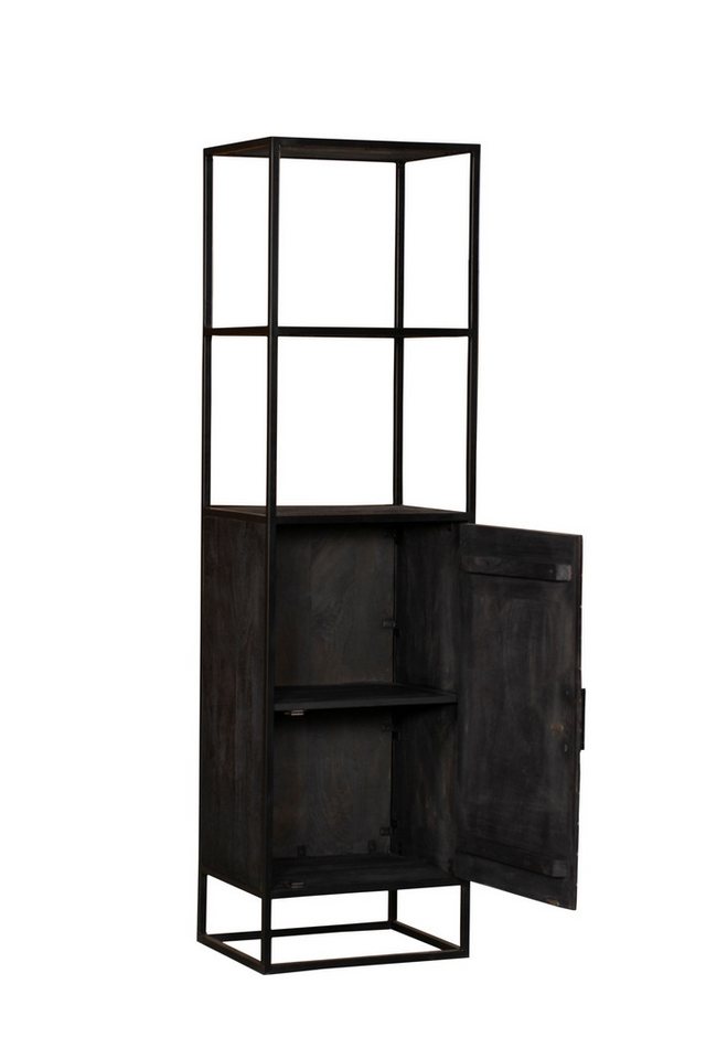 Villa Möbel Regal, 55x45x200cm 1-tlg., Mangoholz mit Fischgrätmuster und Loungegestell von Villa Möbel