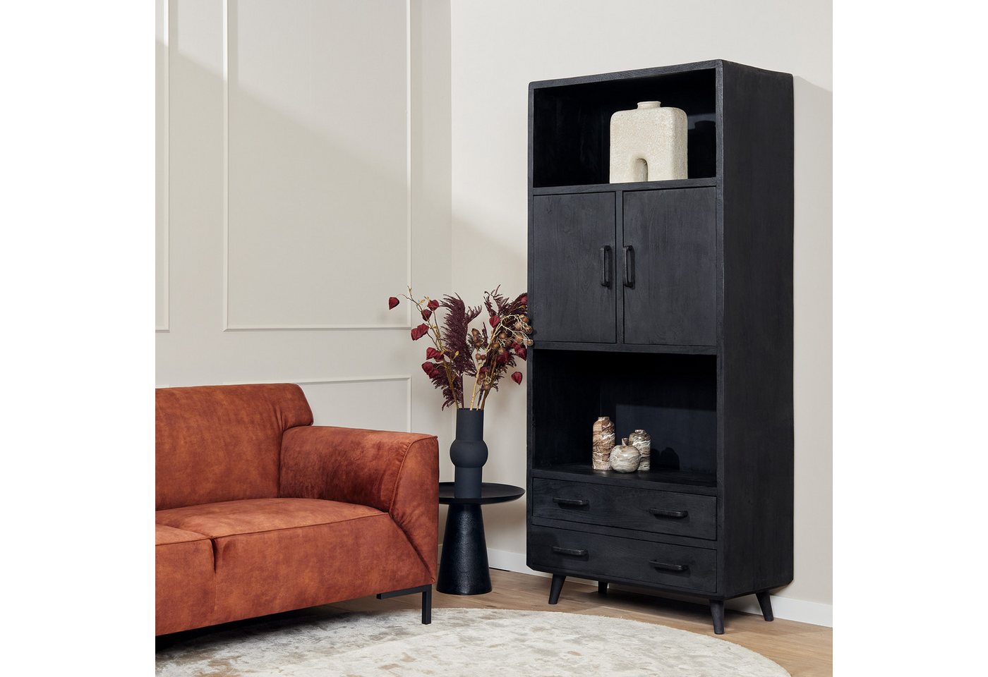 Villa Möbel Regal, 90x45x200cm 1-tlg., Mango Massivholz mit Holzfüßen Villa Möbel Regal, 90x45x200cm 1-tlg., Mango Massivholz mit Holzfüßen von Villa Möbel