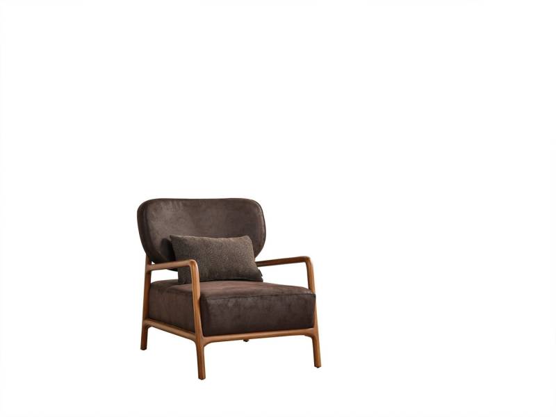 Villa Möbel Sessel Pegasus Wood Sessel (Einzelsessel, 1-St., Einzelsessel), Quality Made in Turkey, Luxus-Microfaser (100% Polyester) von Villa Möbel