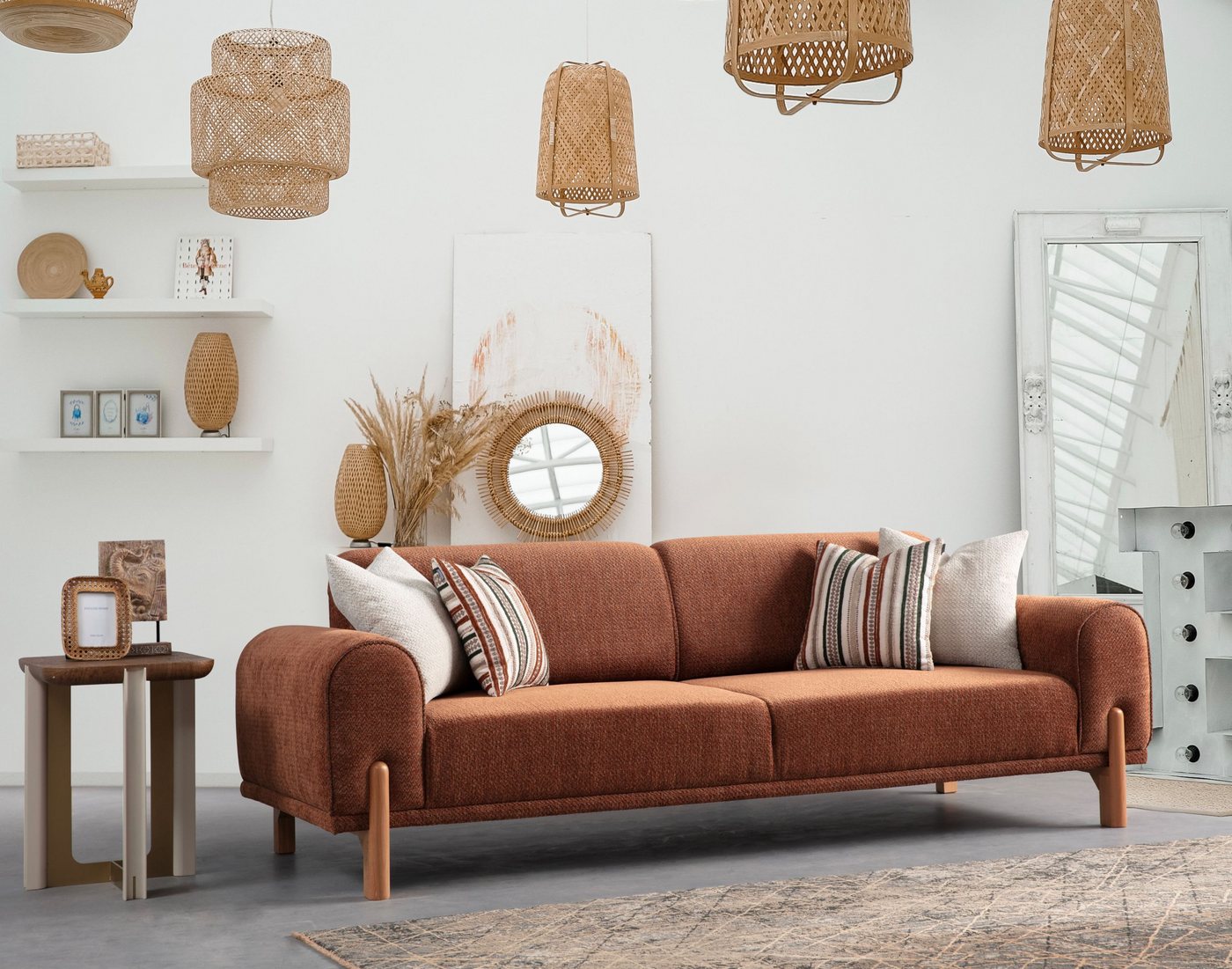 Villa Möbel Sofa Adonis, 1 Stk. 2-Sitzer, mit Relax-/Bettfunktion durch umklappbare Rückenlehne von Villa Möbel