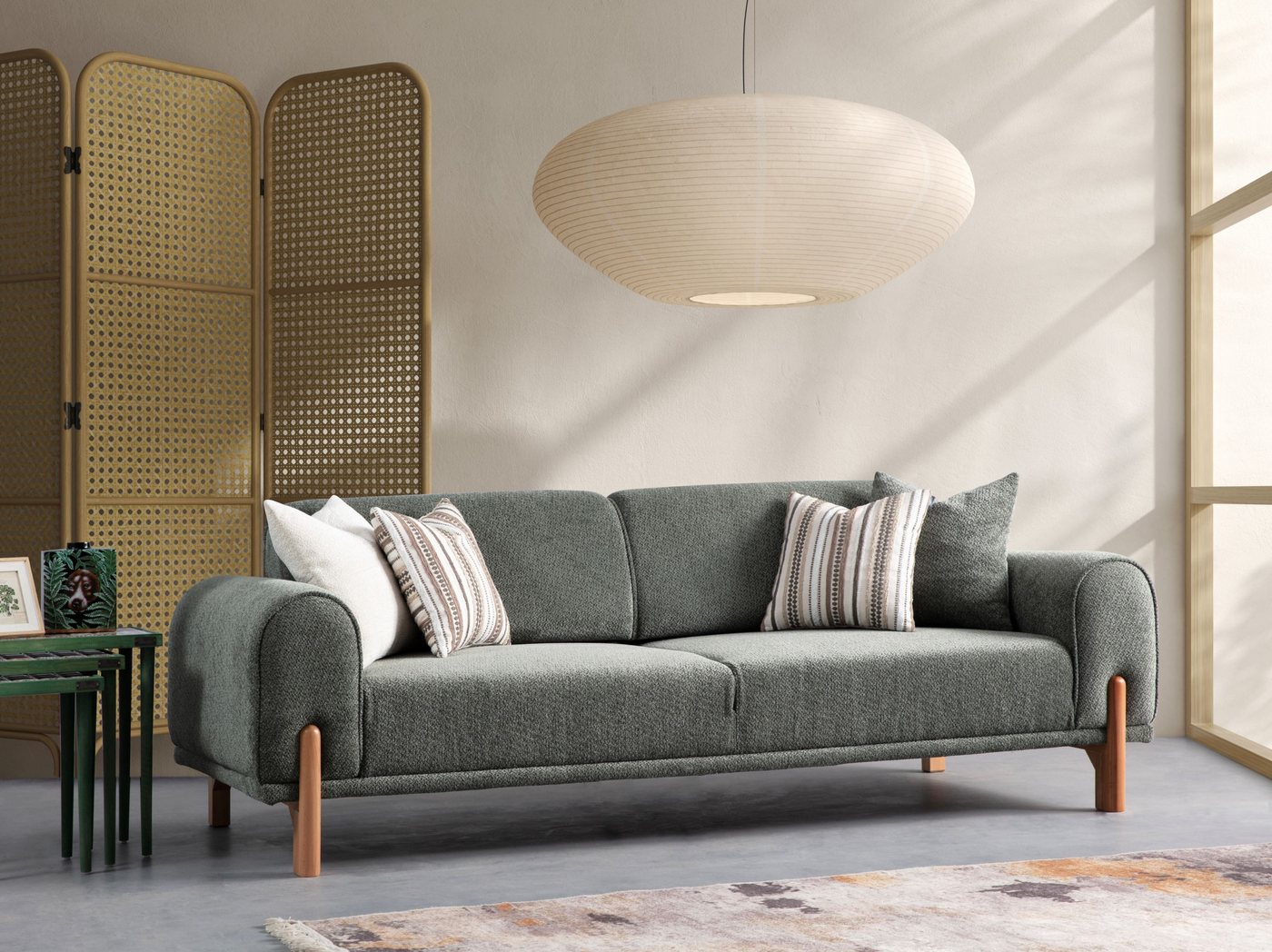 Villa Möbel Sofa Adonis, 1 Stk. 3-Sitzer, mit Relax-/Bettfunktion durch umklappbare Rückenlehne von Villa Möbel