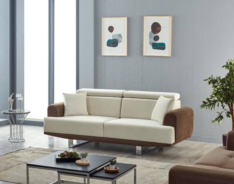 Villa Möbel Sofa Alessia, 1 Stk. 3-Sitzer, mit Relax-/Bettfunktion durch umklappbare Rückenlehne von Villa Möbel