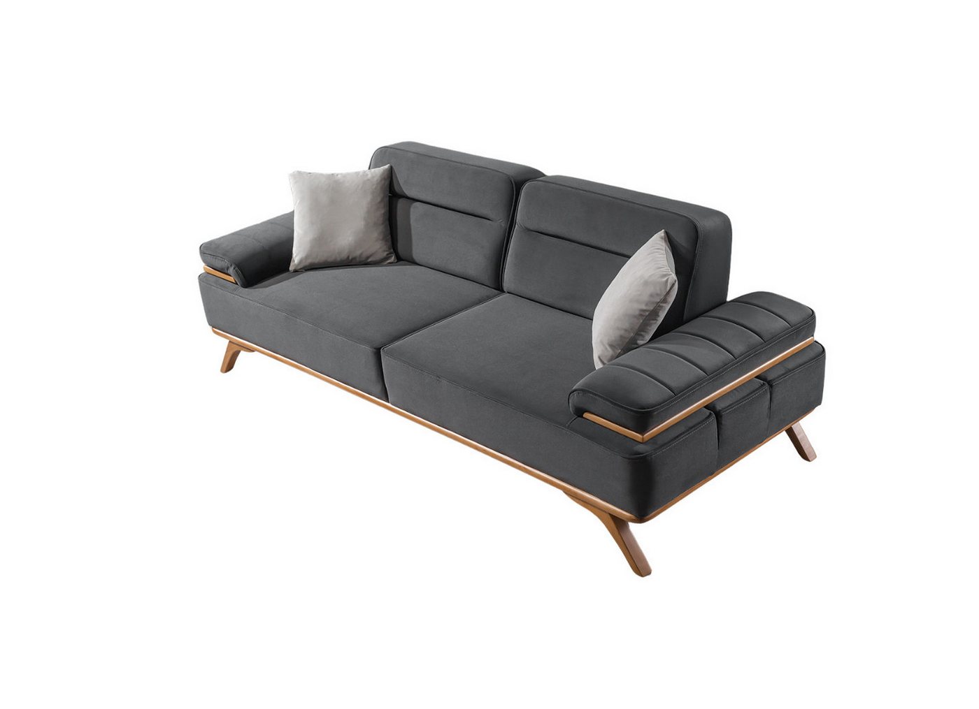 Villa Möbel Sofa Andorra, 2-Sitzer 1 Teile, mit Relax-/Bettfunktion durch verstellbare Rückenlehne von Villa Möbel