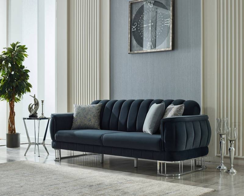 Villa Möbel Sofa Apollon, 1 Stk. 2-Sitzer, Hand Made Quality, pflegeleichter Mikrofasersamtstoff von Villa Möbel