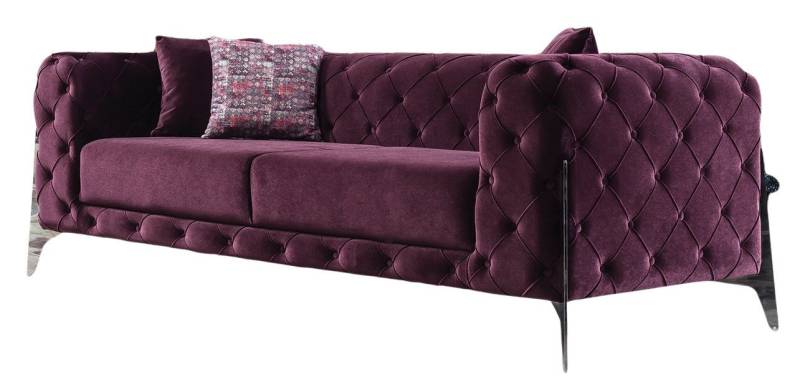 Villa Möbel Sofa Bari, 1 Stk. 3-Sitzer, Handmade Quality,strapazierfähiger,pflegeleichter Mikrofaserstoff von Villa Möbel