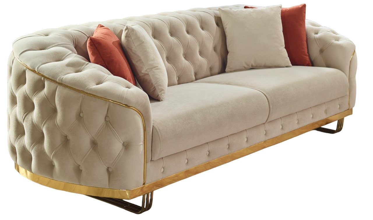 Villa Möbel Sofa Bellezza, 1 Stk. 3-Sitzer, Hand Made Quality, pflegeleichter Mikrofasersamtstoff von Villa Möbel