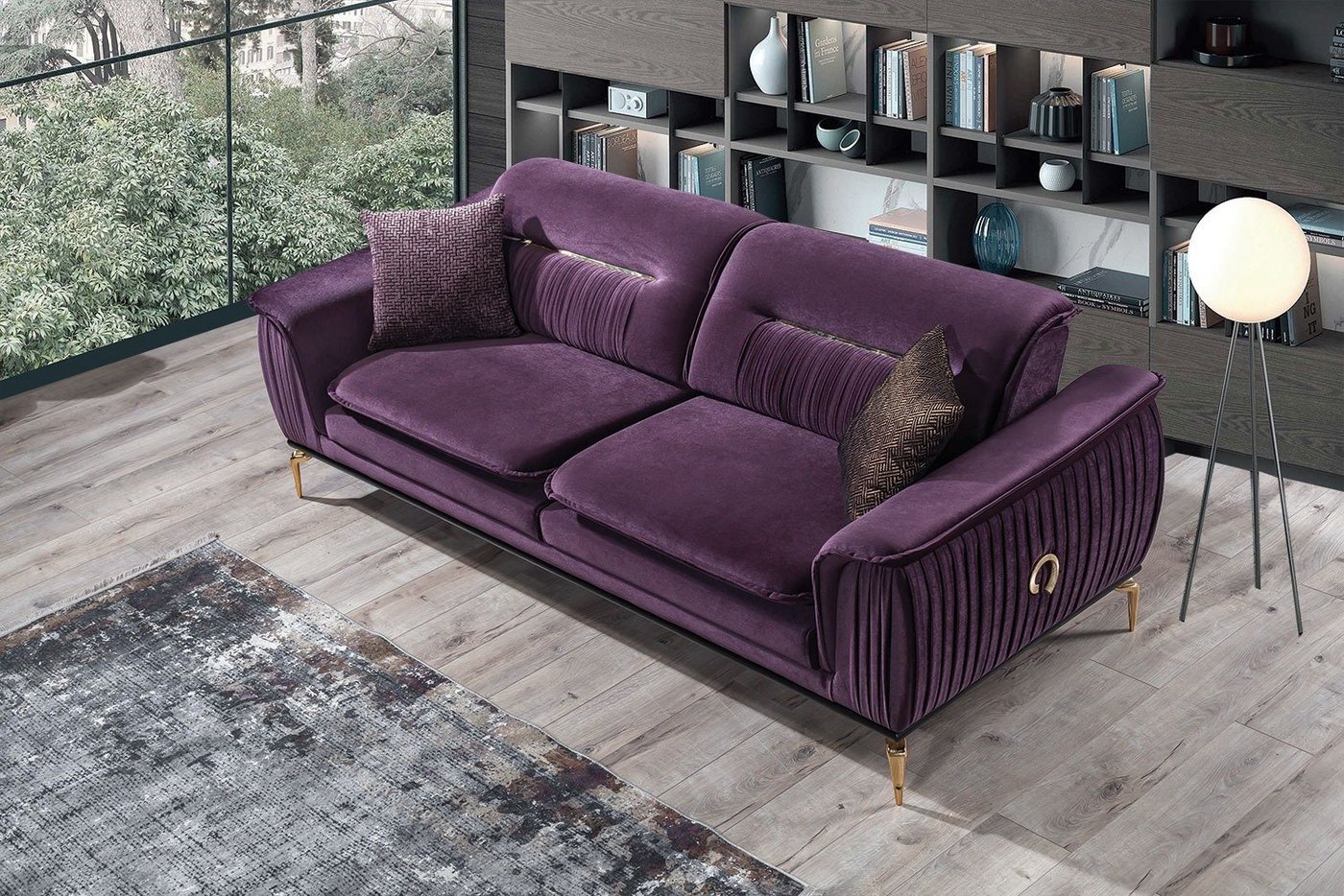 Villa Möbel Sofa Bologna, 1 Stk. 2-Sitzer, Quality Made in Turkey, Luxus-Microfaser (100% Polyester) von Villa Möbel