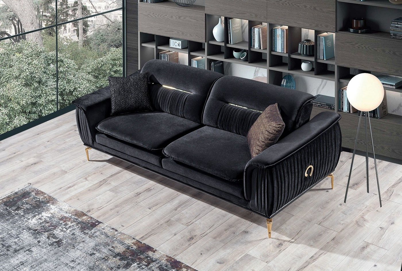 Villa Möbel Sofa Bologna, 1 Stk. 2-Sitzer, Quality Made in Turkey, Luxus-Microfaser (100% Polyester) von Villa Möbel