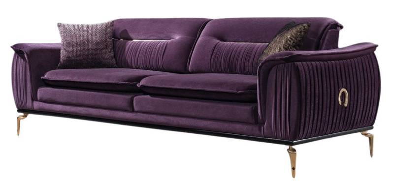 Villa Möbel Sofa Bologna, 1 Stk. 3-Sitzer, mit Relax-/Bettfunktion durch umklappbare Rückenlehne von Villa Möbel