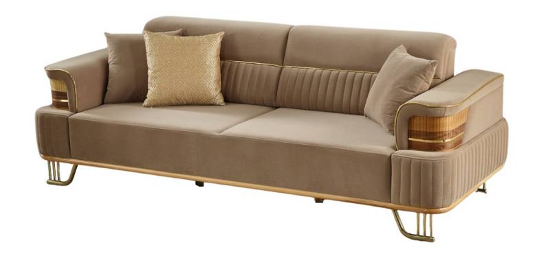 Villa Möbel Sofa Braga, 1 Stk. 2-Sitzer, Hand Made Quality, pflegeleichter Mikrofasersamtstoff von Villa Möbel