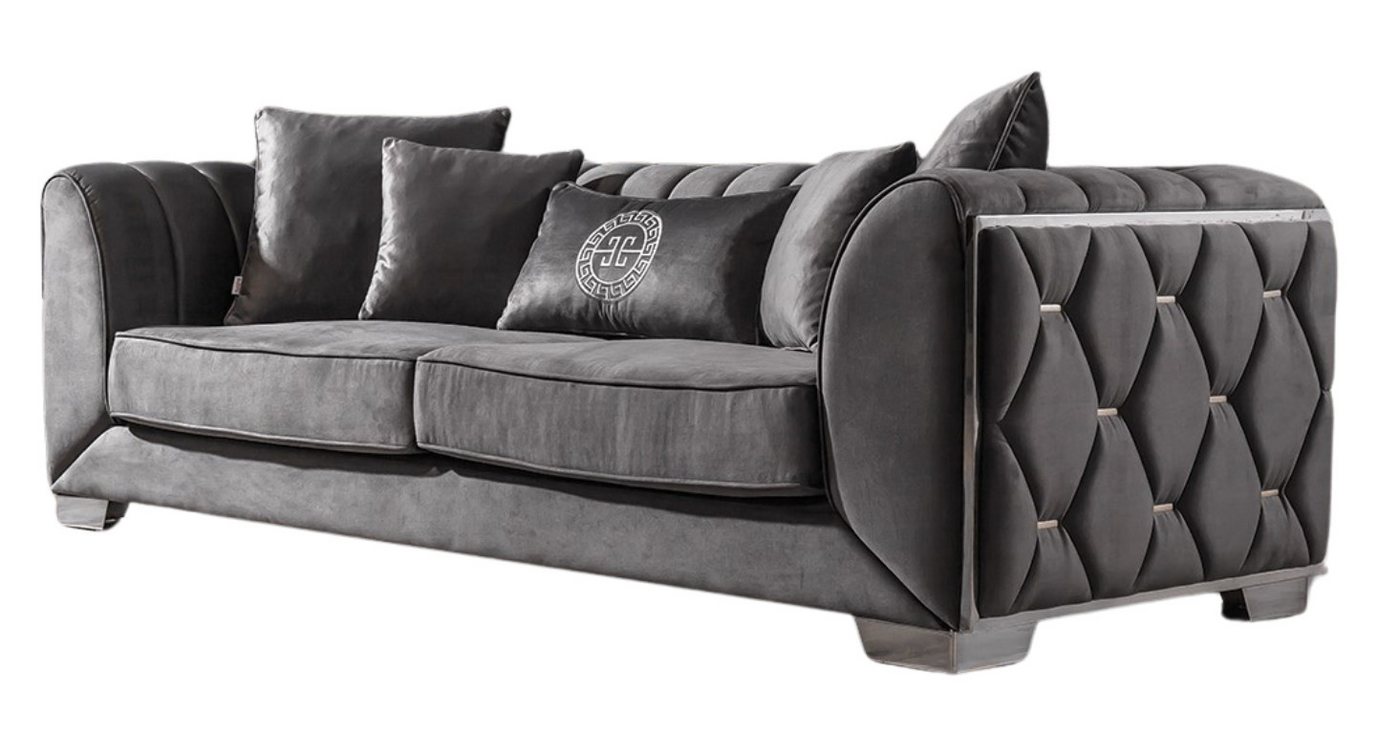 Villa Möbel Sofa Casablanca, 3-Sitzer 1 Teile, Handmade Quality,strapazierfähiger,pflegeleichter Mikrofaserstoff von Villa Möbel