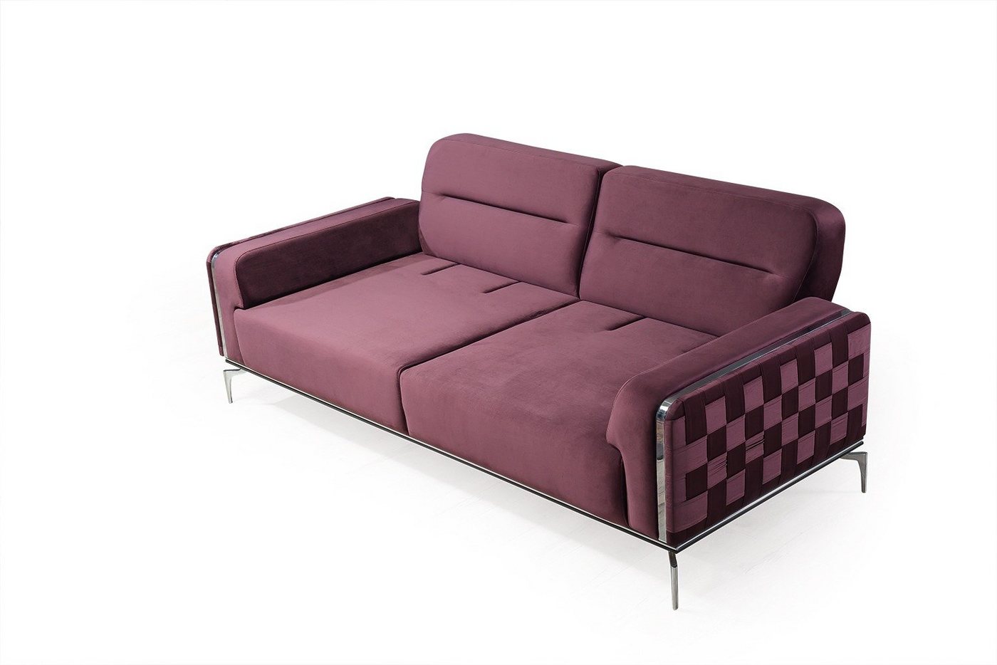 Villa Möbel Sofa Check, 1 Stk. 3-Sitzer, Quality Made in Turkey, pflegeleichter Mikrofaserstoff, Metallfüße von Villa Möbel