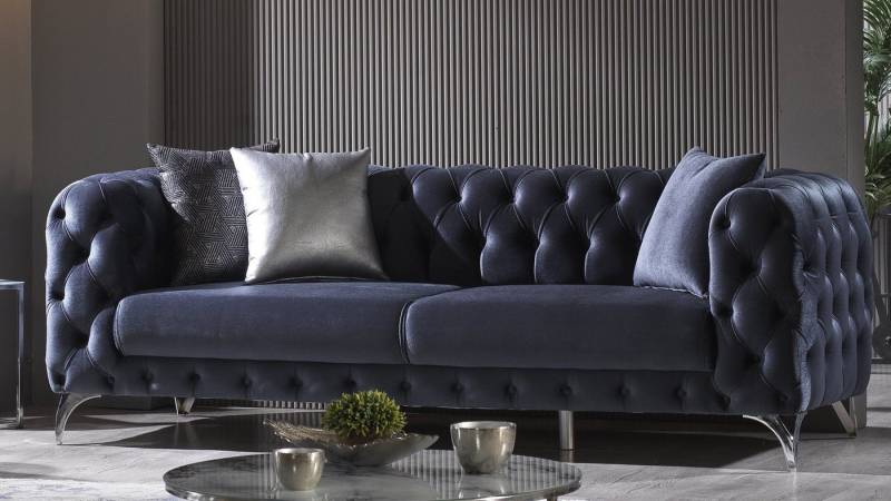 Villa Möbel Sofa Chubby, 1 Stk. 3-Sitzer, Hand Made Quality, pflegeleichter Mikrofasersamtstoff von Villa Möbel
