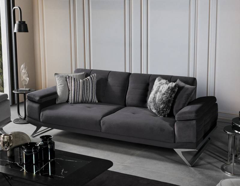 Villa Möbel Sofa Dark Luna, 1St. 3-Sitzer, mit Relax-/Bettfunktion durch verstellbare Rückenlehne von Villa Möbel