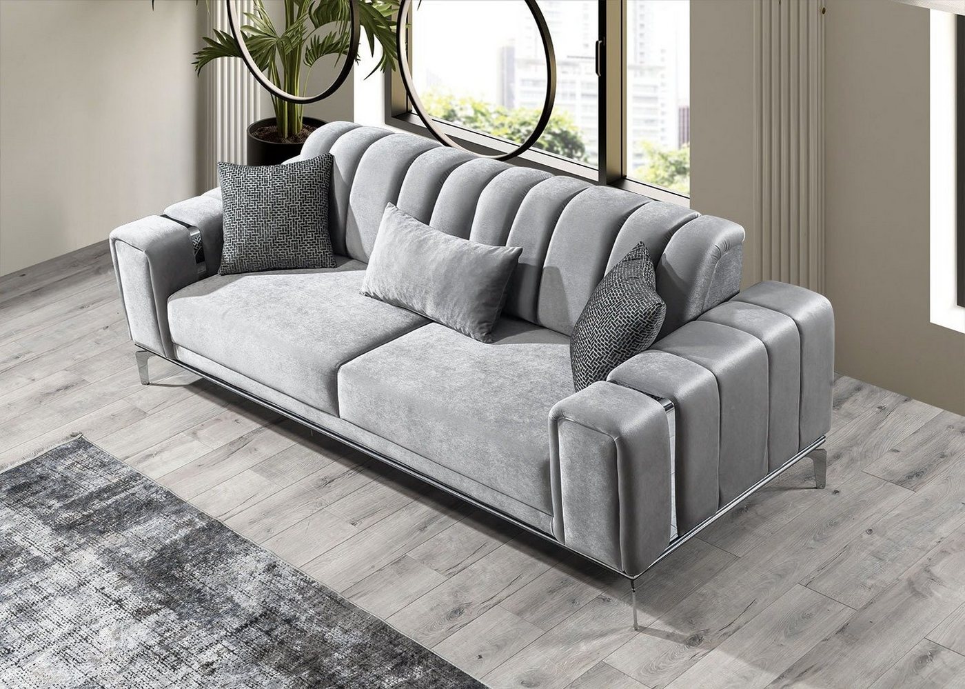 Villa Möbel Sofa Eden, 1 Stk. 2-Sitzer, Quality Made in Turkey, Mikrofaser Samtstoff von Villa Möbel