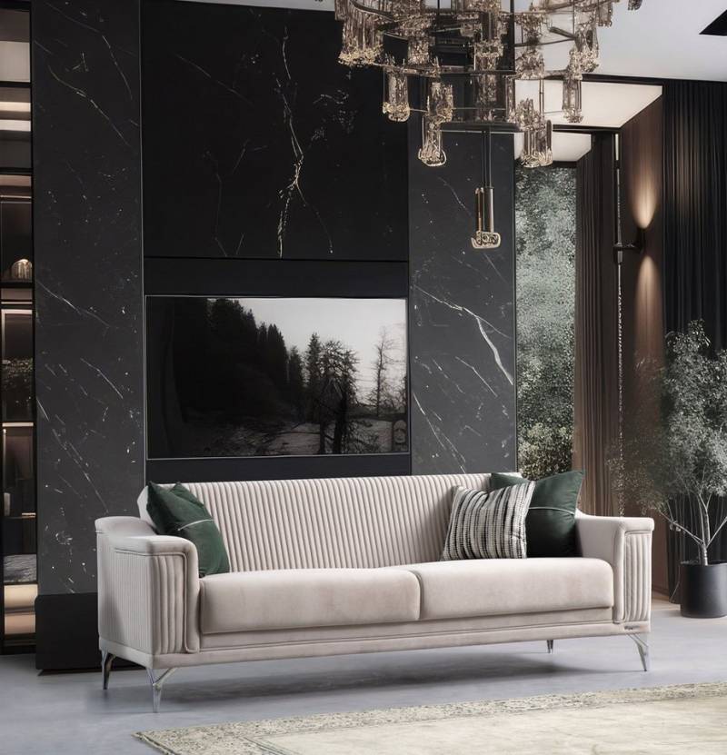 Villa Möbel Sofa Elyss, 1 Stk. 2-Sitzer, Hand Made Qualtiy, Schlaffunktion durch aufklappbare Sitzfläche von Villa Möbel