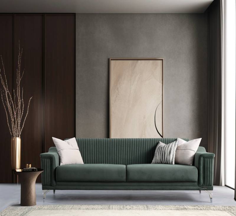 Villa Möbel Sofa Elyss, 1 Stk. 2-Sitzer, Hand Made Qualtiy, Schlaffunktion durch aufklappbare Sitzfläche von Villa Möbel
