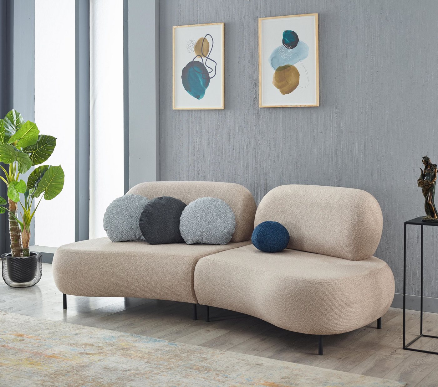 Villa Möbel Sofa Golf, 1 Stk. 2-Sitzer, mit Relax-/Bettfunktion durch umklappbare Rückenlehne von Villa Möbel