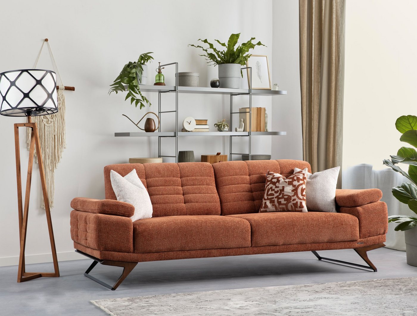 Villa Möbel Sofa Grace, 1 Stk. 3-Sitzer, mit Relax-/Bettfunktion durch verstellbare Rückenlehne von Villa Möbel