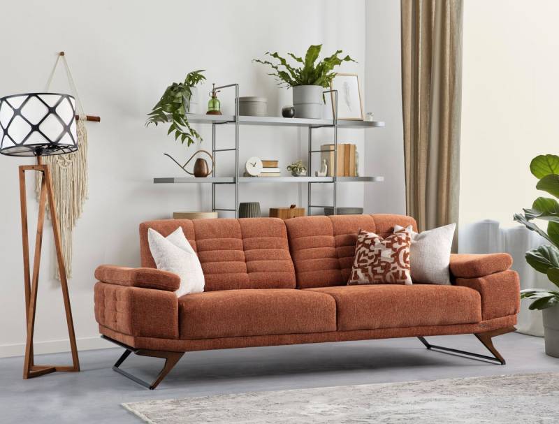 Villa Möbel Sofa Grace, 1 Stk. 3-Sitzer, mit Relax-/Bettfunktion durch verstellbare Rückenlehne von Villa Möbel