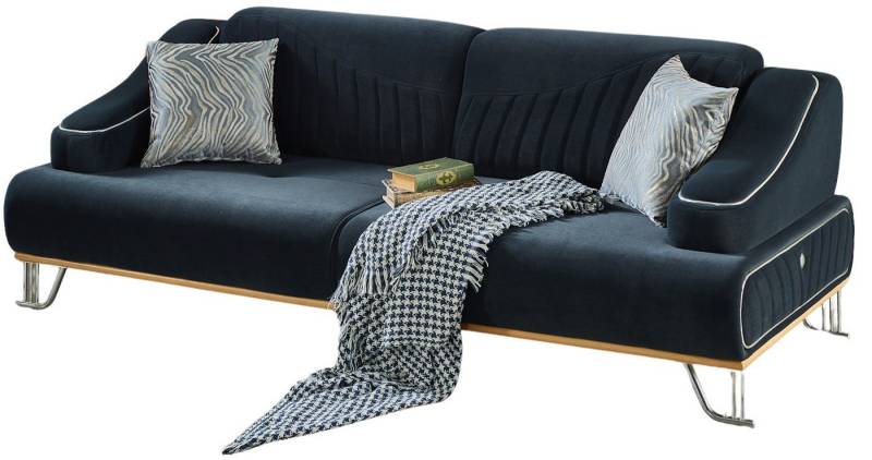 Villa Möbel Sofa Kaiser, 1 Stk. 3-Sitzer, Hand Made Quality, pflegeleichter Mikrofasersamtstoff von Villa Möbel