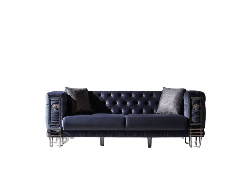 Villa Möbel Sofa Löwe, 1 Stk. 3-Sitzer, Hand Made Quality, pflegeleichter Mikrofasersamtstoff von Villa Möbel