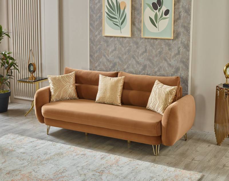 Villa Möbel Sofa Lublin, 1 Stk. 2-Sitzer, Hand Made Quality, pflegeleichter Mikrofasersamtstoff von Villa Möbel