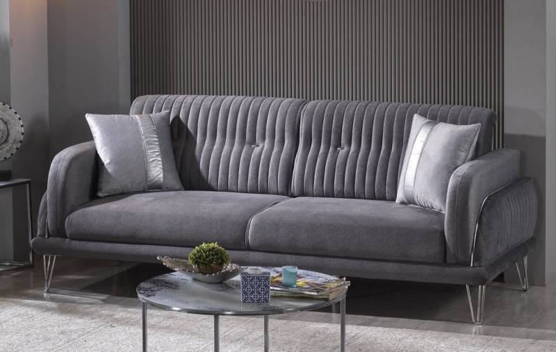 Villa Möbel Sofa Mallorca, 1 Stk. 3-Sitzer, Hand Made Quality, pflegeleichter Mikrofasersamtstoff von Villa Möbel