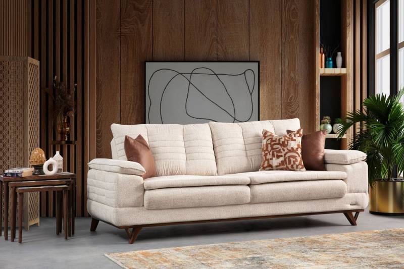 Villa Möbel Sofa Riga, 1 Stk. 2-Sitzer, mit Relax-/Bettfunktion durch umklappbare Rückenlehne von Villa Möbel