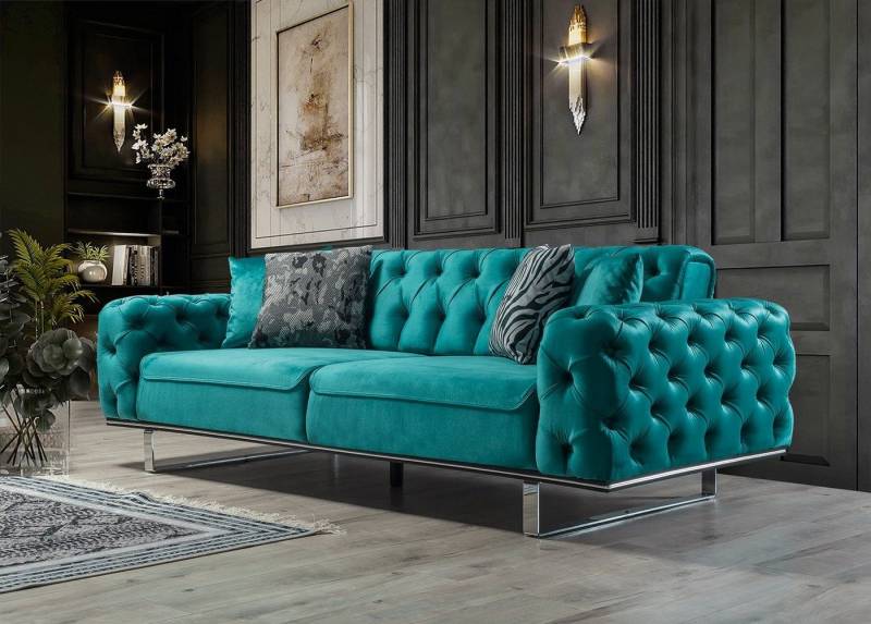 Villa Möbel Sofa Roma, 1 Stk. 3-Sitzer, mit Relax-/Bettfunktion durch umklappbare Rückenlehne von Villa Möbel