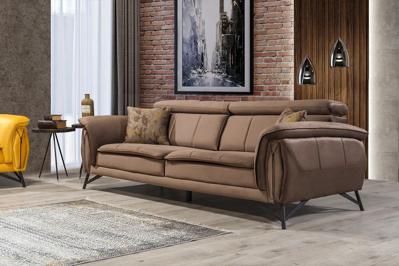 Villa Möbel Sofa Sky, 1 Stk. 2-Sitzer, Quality Made in Turkey, Luxus-Microfaser (100% Polyester) von Villa Möbel