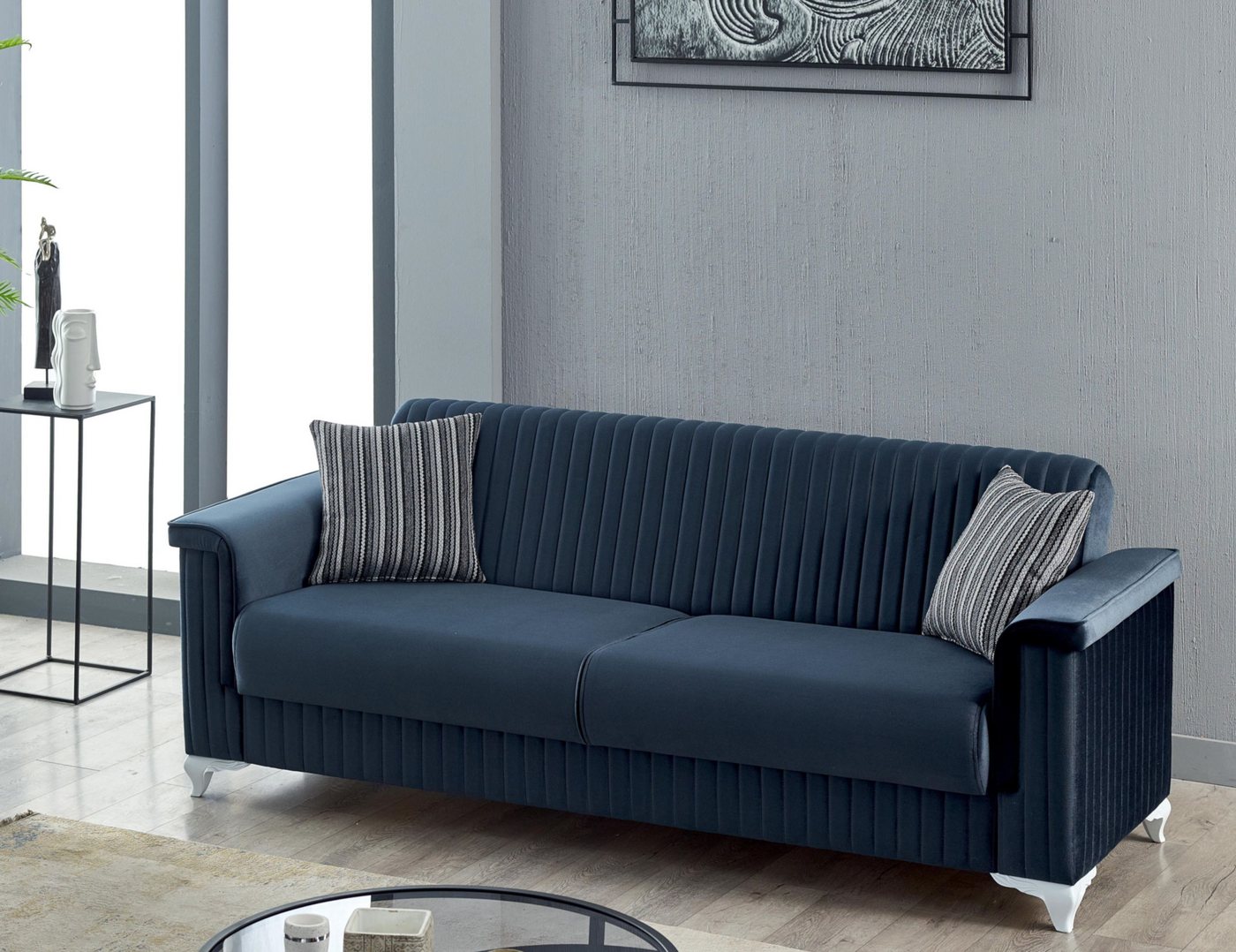 Villa Möbel Sofa Sleepy, 1 Stk. 3-Sitzer, mit Relax-/Bettfunktion durch umklappbare Rückenlehne von Villa Möbel