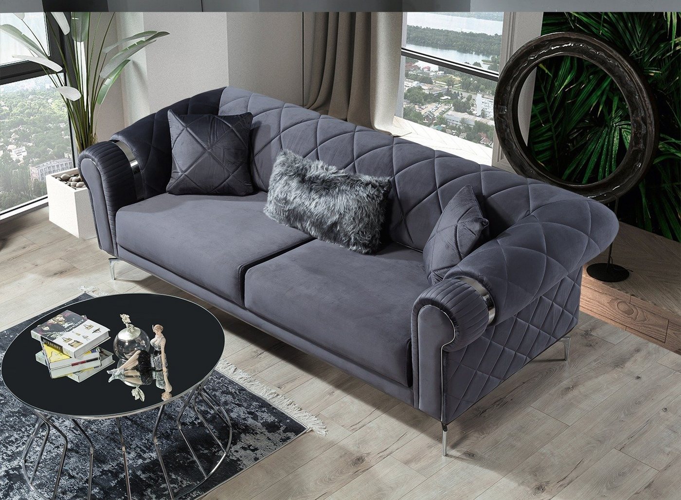 Villa Möbel Sofa Sofy, 1 Stk. 2-Sitzer, Quality Made in Turkey, Luxus-Microfaser (100% Polyester) von Villa Möbel