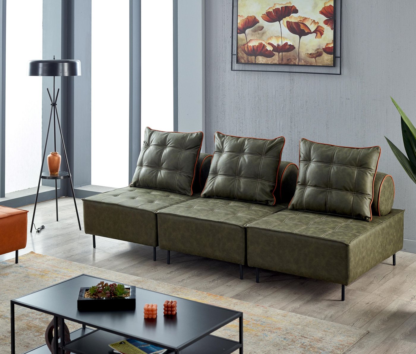 Villa Möbel Sofa Vip, 1 Stk. 2-Sitzer, mit Relax-/Bettfunktion durch umklappbare Rückenlehne von Villa Möbel