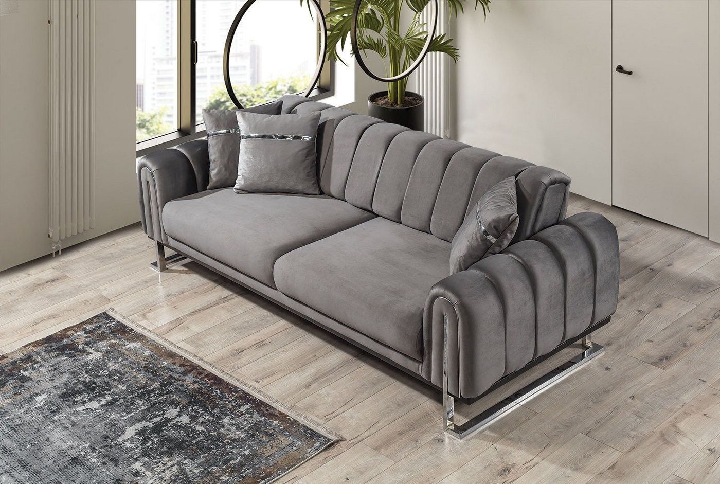 Villa Möbel Sofa Wave, 1 Stk. 2-Sitzer, Quality Made in Turkey, Pflegeleichter Mikrofaserstoff von Villa Möbel