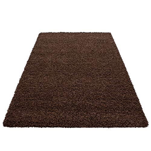 Villa Möbel Soft Shaggy Langflor hochflor Shaggy Teppich einfarbig Rechteckig Rund, Farbe:BRAUN, Grösse:120 cm x 170 cm von Villa Möbel