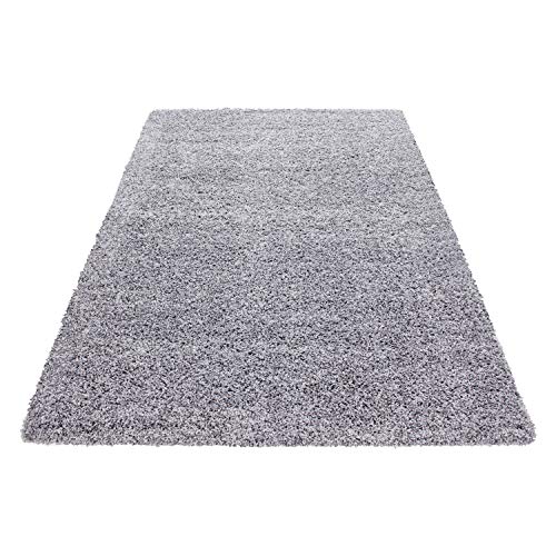 Villa Möbel Soft Shaggy Langflor hochflor Shaggy Teppich einfarbig Rechteckig Rund, Farbe:HELLGRAU, Grösse:80 cm x 250 cm von Villa Möbel