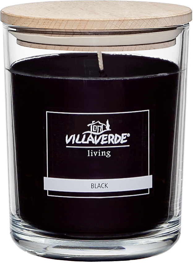 Villa Verde Duftkerze im Glas m. Holzdeckel Black, Höhe: 12 cm, Ø 10 cm von Villa Verde