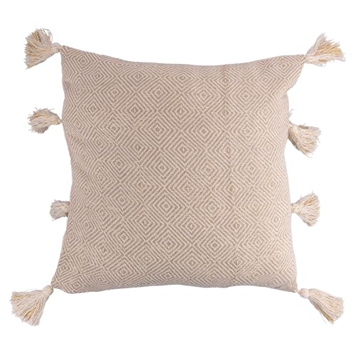 Dekokissen 45 x 45 cm aus Baumwolle mit seitlichen Quasten, beige, Goldie Dekokissen 45 x 45 cm aus Baumwolle mit seitlichen Quasten, beige, Goldie von Villa d'Este Home Tivoli 1996