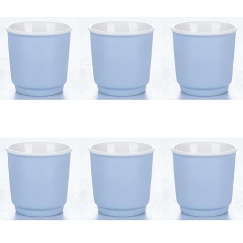 Set 6 Kaffeetassen 100 ml Porzellan New Bone China Mondkristall Form von Villa d'Este Home Tivoli 1996