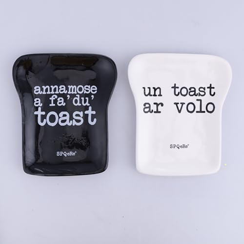 Set aus 2 Toastuntertassen aus Keramik, S.P.Q.eRe von Villa d'Este Home Tivoli 1996