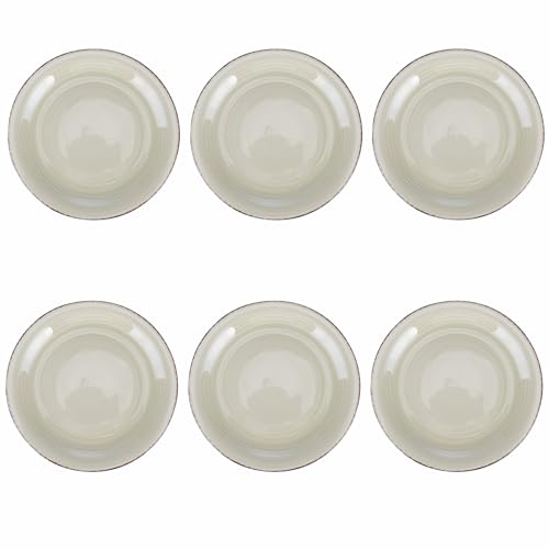 Set mit 6 Obsttellern Ø 19,3 cm aus Steinzeug, handbemalt, Sand, 4 Töne Set mit 6 Obsttellern Ø 19,3 cm aus Steinzeug, handbemalt, Sand, 4 Töne von Villa d'Este Home Tivoli 1996