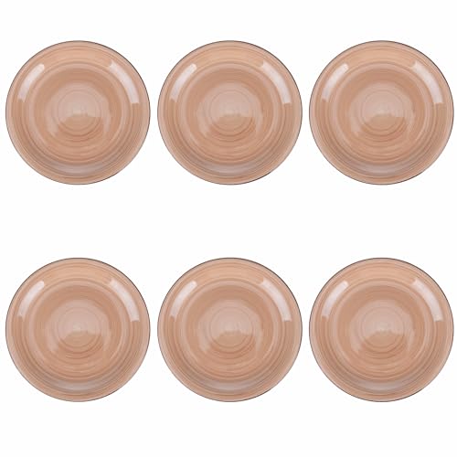 Villa d'Este Home Tivoli 1996 Set mit 6 Speisetellern Ø 26,4 cm aus Steinzeug, handbemalt, Terrakotta, 4 Farbtöne von Villa d'Este Home Tivoli 1996