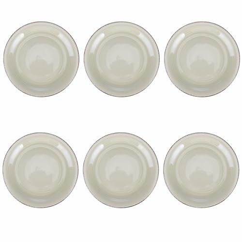 Set mit 6 Speisetellern Ø 27 cm aus Steinzeug, handbemalt, Sand, 4 Töne von Villa d'Este Home Tivoli 1996