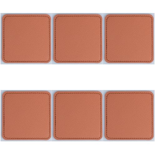 Set mit 6 Untersetzern in Lederfarbe aus PVC, 10 x 10 cm, Horeca Brown Set mit 6 Untersetzern in Lederfarbe aus PVC, 10 x 10 cm, Horeca Brown von Villa d'Este Home Tivoli 1996