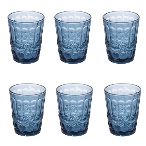 Villa d'Este Home Tivoli 1996 6er Set Wassergläser 280ml aus Glas, blau, Nobilis von Villa d’Este Home Tivoli 1996