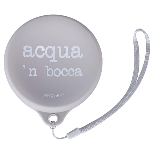 Villa d'Este Home Tivoli 1996 Faltbarer Trinkbecher mit Deckel 200 ml Silikon grau mit Spruch S.P.Q.eRe von Villa d'Este Home Tivoli 1996