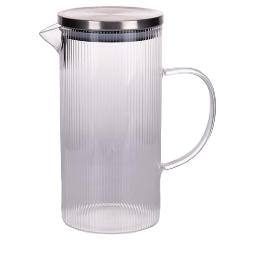 Villa d'Este Home Tivoli 1996 Karaffe 1,4 l aus Borosilikatglas, Edelstahldeckel, Glas von Villa d'Este Home Tivoli 1996