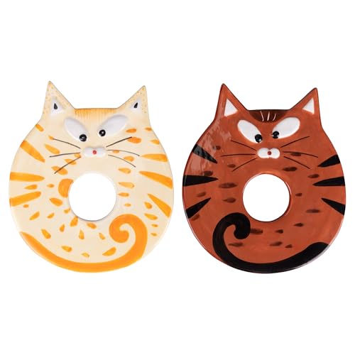 Set aus 2 Keramik-Eierschalen, Katze, Les Petites von Villa d'Este Home Tivoli 1997